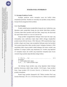 Analisis Efisiensi Produksi dan Pendapatan