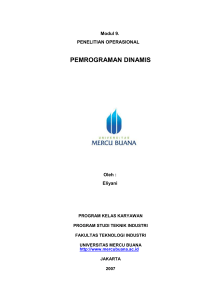 pemrograman dinamis - Universitas Mercu Buana