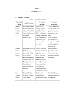 9 BAB 2 KAJIAN PUSTAKA 2.1 Penelitian Terdahulu