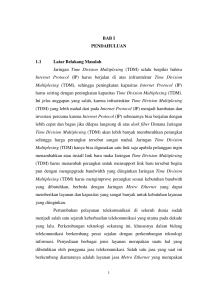 BAB I PENDAHULUAN 1.1 Latar Belakang Masalah Jaringan Time
