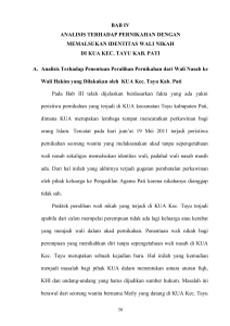 BAB IV ANALISIS TERHADAP PERNIKAHAN DENGAN