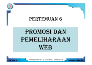 PROMOSI DAN PEMELIHARAAN WEB