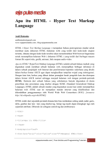 Apa itu HTML - Hyper Text Markup Language