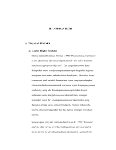 II. LANDASAN TEORI A. TINJAUAN PUSTAKA A.1 Analisis Tingkat