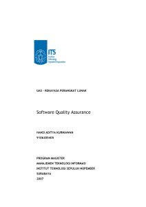 Software Quality Assurance