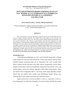 pengaruh persepsi risiko, persepsi manfaat dan kepercayaan