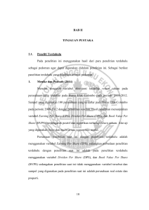 10 BAB II TINJAUAN PUSTAKA 2.1. Peneliti Terdahulu Pada