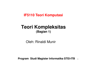 Teori Kompleksitas (Bagian 1)