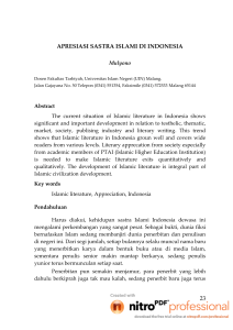 apresiasi sastra islami di indonesia