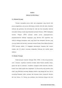 BAB II TINJAUAN PUSTAKA 2.1. Defenisi Persepsi Persepsi