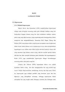 BAB II LANDASAN TEORI 2.1. Kepercayaan 2.1.1. Defenisi