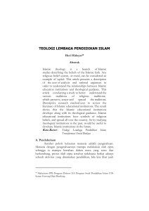 teologi lembaga pendidikan islam