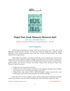 Dajjal Dan Anak Manusia Menurut Injil