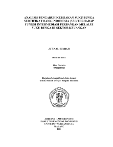 (sbi) terhadap fungsi intermediasi perbankan