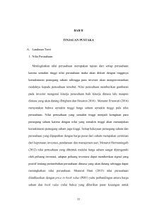 BAB II TINJAUAN PUSTAKA A. Landasan Teori 1. Nilai Perusahaan