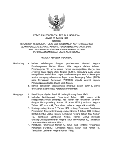 peraturan pemerintah republik indonesia nomor 50 tahun 1998