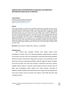 111 korelasi nilai un matematika sd dan nilai uas