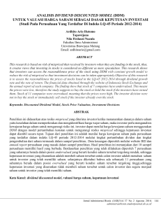 ANALISIS DIVIDEND DISCOUNTED MODEL (DDM)