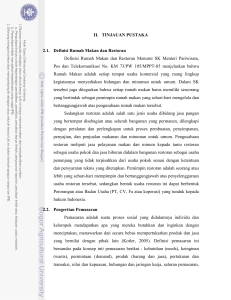 II. TINJAUAN PUSTAKA 2.1. Definisi Rumah Makan