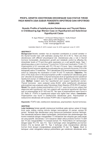PROFIL GENETIK IODOTIRONIN DEIODENASE