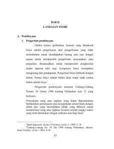 12 BAB II LANDASAN TEORI A. Pembiayaan 1. Pengertian