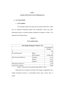 BAB V HASIL PENELITIAN DAN PEMBAHASAN A. Uji Asumsi