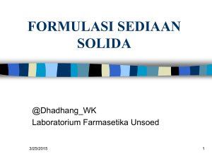 Formulasi sediaan solida