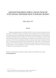 analisis pengaruh harga crude palm oil (cpo) dunia terhadap nilai