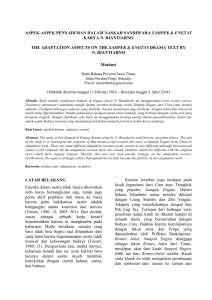 aspek-aspek penyaduran dalam naskah sandiwara sampek