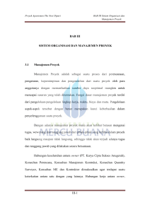 III-1 BAB III SISTEM ORGANISASI DAN MANAJEMEN PROYEK 3.1