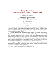 Kumpulan Abstrak Jurnal Psikologika Nomor 7 Tahun IV