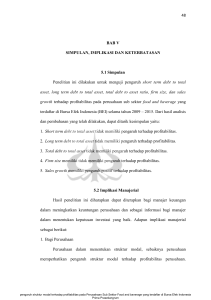 48 BAB V SIMPULAN, IMPLIKASI DAN KETERBATASAN 5.1