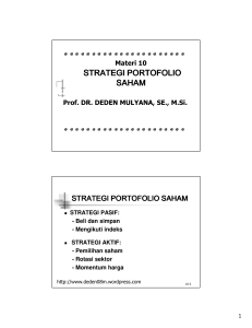 strategi portofolio saham - FINANCIAL MANAGEMENT CORNER