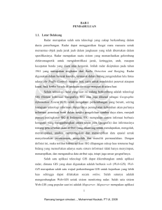 xiv BAB I PENDAHULUAN 1.1. Latar Belakang Radar merupakan