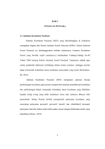 5 BAB 2 TINJAUAN PUSTAKA 2.1 Jaminan Kesehatan Nasional