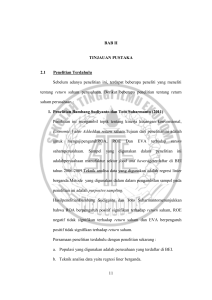 11 BAB II TINJAUAN PUSTAKA 2.1 Penelitian Terdahulu Sebelum