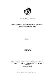 universitas indonesia sintesis metakaolin dan abu terbang sebagai