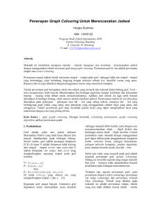 Penerapan Graph Colouring Untuk Merencanakan Jadwal
