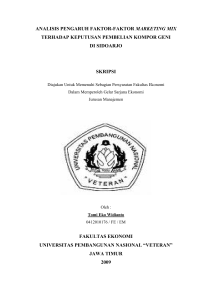 analisis pengaruh faktor-faktor marketing mix terhadap keputusan