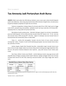 Tax Amnesty Jadi Pertaruhan Arah Bursa