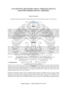 analisis pengaruh media sosial terhadap ekuitas konsumen produk