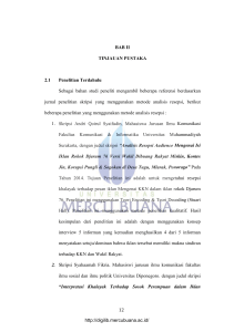 12 BAB II TINJAUAN PUSTAKA 2.1 Penelitian Terdahulu Sebagai