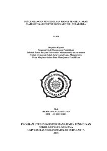 pengembangan pengelolaan proses pembelajaran matematika di