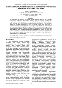 dampak struktur kepemilikan dan corporate governance