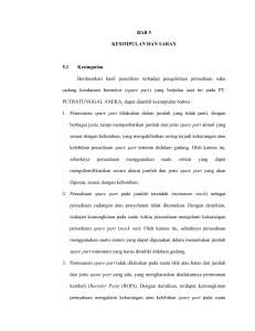 BAB 5 KESIMPULAN DAN SARAN 5.1 Kesimpulan Berdasarkan