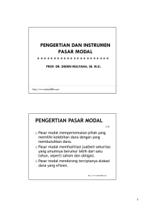 PENGERTIAN DAN INSTRUMEN PASAR MODAL PENGERTIAN