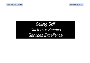 Selling Skiil Customer Service Services Excellence