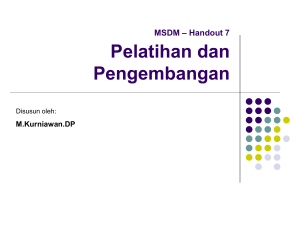 Pelatihan dan Pengembangan