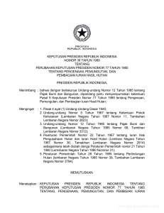 keputusan presiden republik indonesia nomor 36 tahun 1989