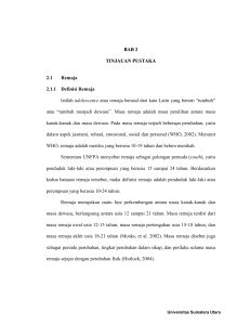 BAB 2 TINJAUAN PUSTAKA 2.1 Remaja 2.1.1 Definisi Remaja